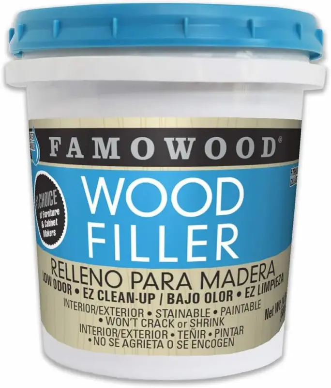FamoWood 40022126 Latex Wood Filler Pint Natural 24 Oz