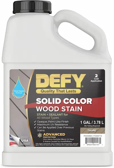 DEFY Solid Color Wood Stain Sealer - Deck Paint and Sealer for Decks